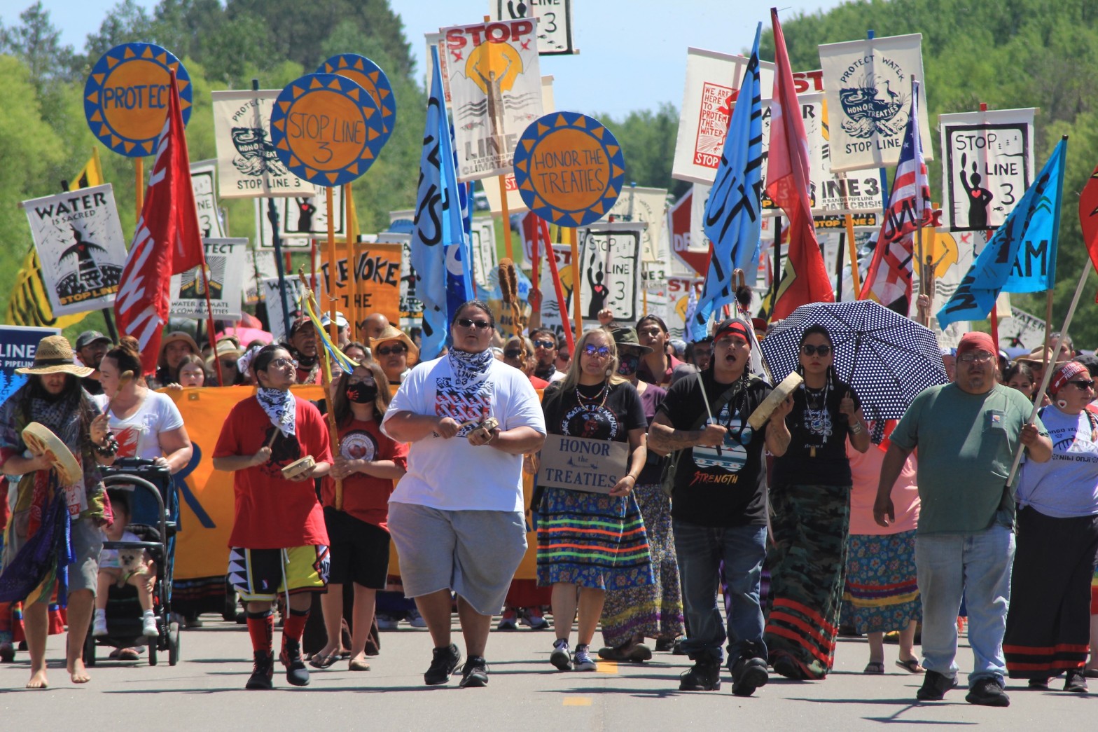 Water Protectors marching
